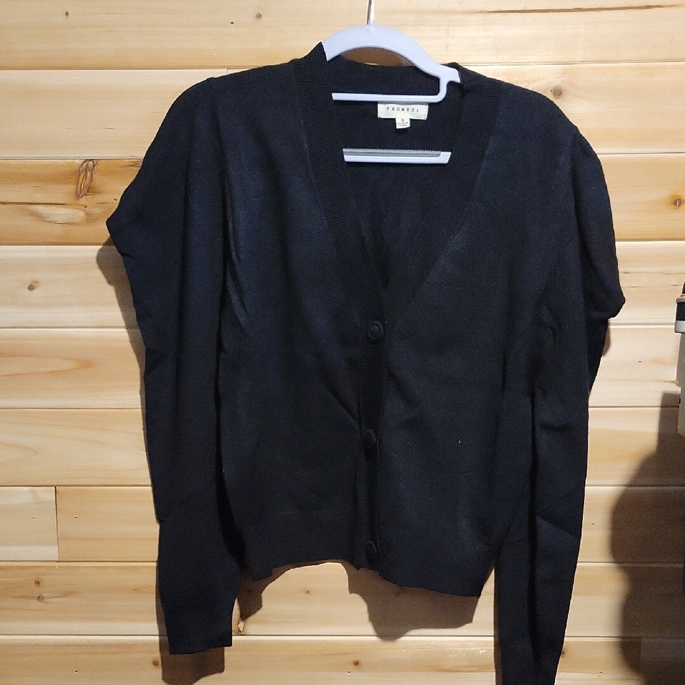 Promesa Black Cardigan Sweater